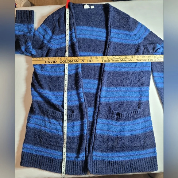 Gap Indigo Stripe Open Front Cardigan sz M - Picture 3 of 8